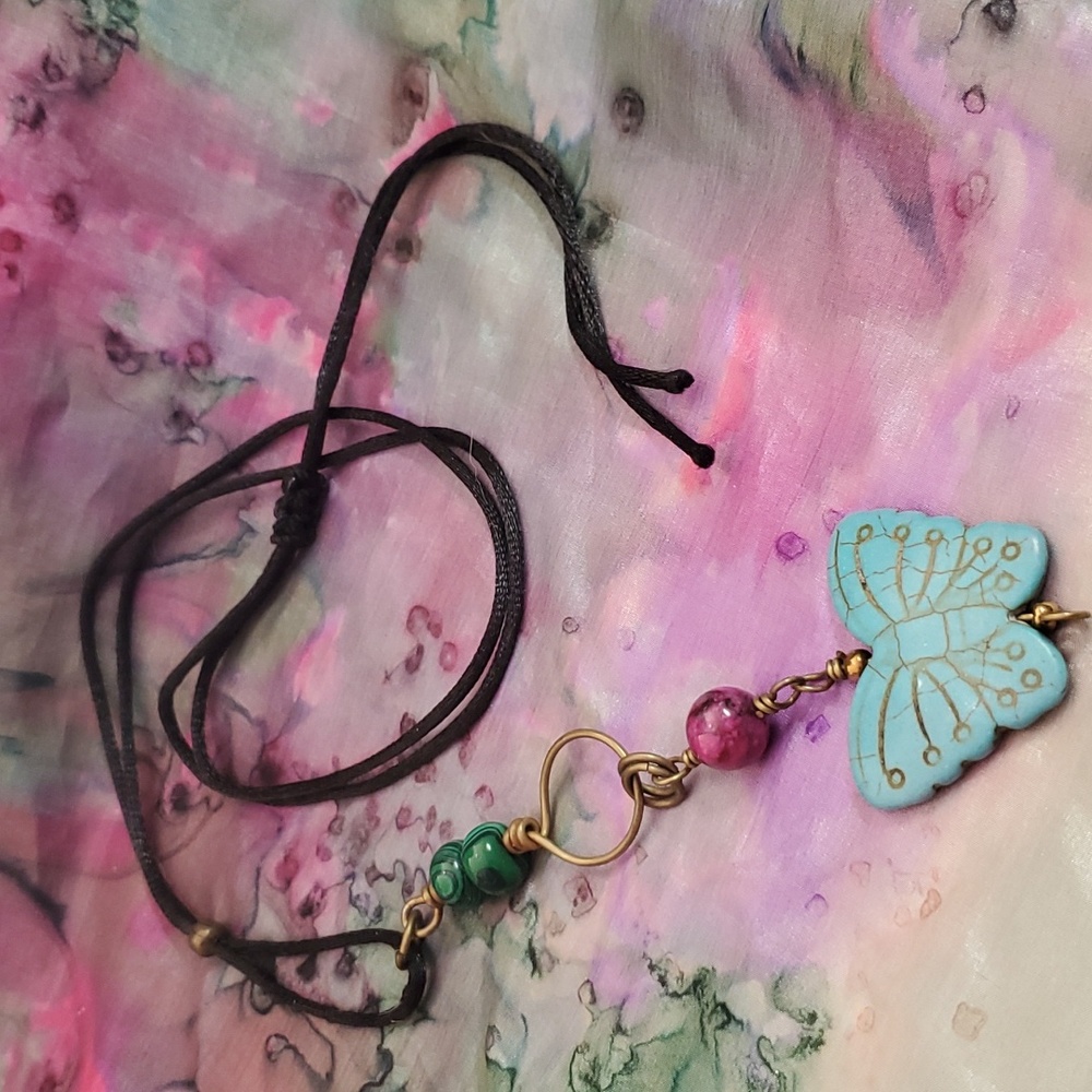 Boho butterfly necklace